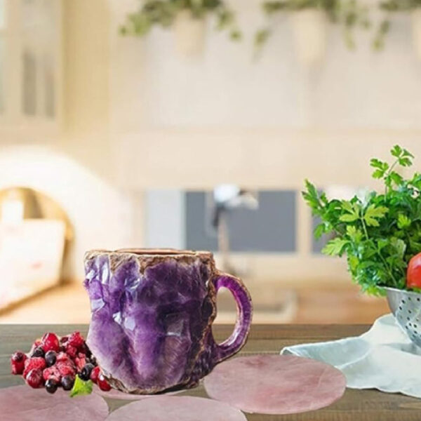 كوب قهوة ريزين صخري بتصميم كريستالي فاخر