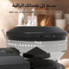 Gemini_Generated_Image_9rh2lt9rh2lt9rh2 مطحنة قهوة وانكل Wincle سوداء مع وعاء حبوب شفاف يوضح درجات الطحن المرقمة وزر التشغيل